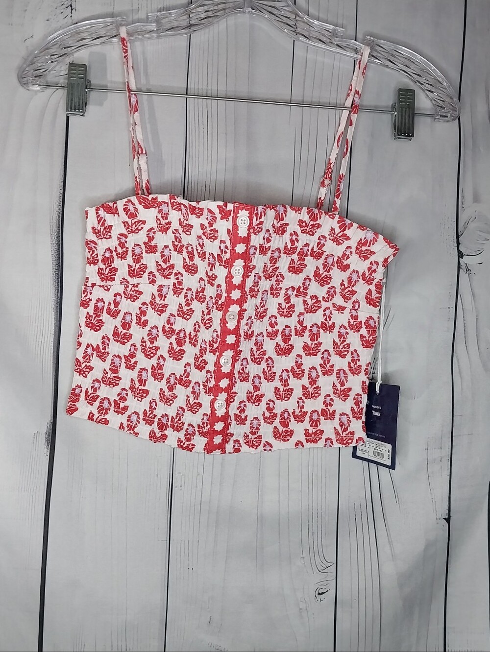 Roller Rabbit x Target Smocked Peplum Coquette Floral Boho Chic Crop Tank Top